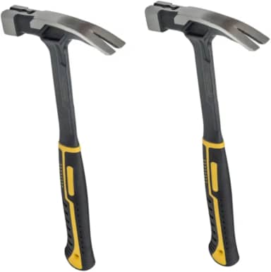 Kit 2 Martelos Carpinteiro de Unha Forjado com Imã Cabo Emborrachado 35 cm