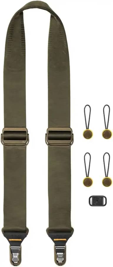 Peak Design Alça deslizante para câmera, algas, configurável como uma tira de pescoço ou ombro, liberação rápida e conexão, lateral lisa e aderente, alças de câmera para fotógrafos, capacidade de 90