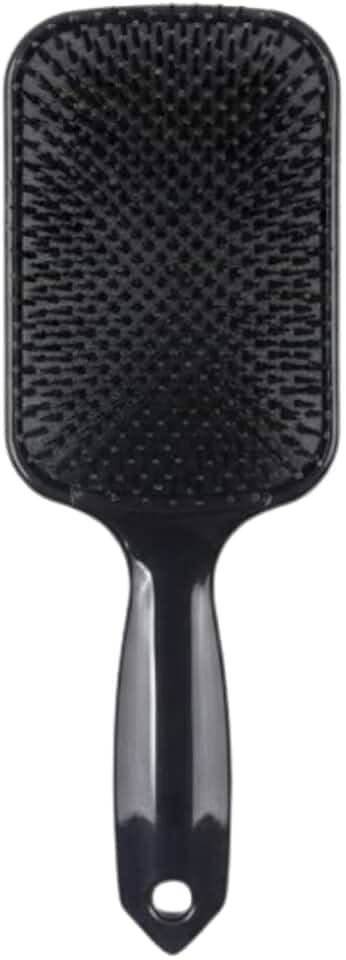 Escova Raquete Flex Pro | Desembaraço Sem Dor Cabelos Secos e Molhados | Anti-Quebra Cerdas Flexíveis Almofadadas (Preto)