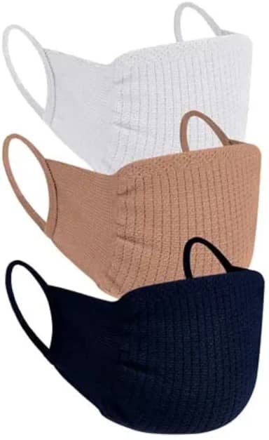 Kit Máscara Colorida Trifil Canelada Adulto, Branco, Nude, Azul Marinho