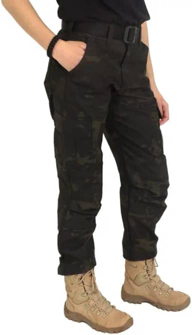 Calça Feminina Tática Woodland Black Estonado