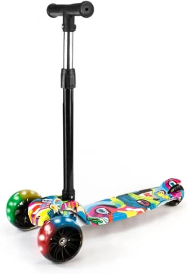 Patinete Infantil 3 Rodas Com Led Dobrável - Mega Compras