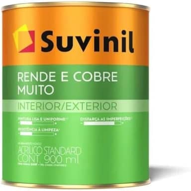 Tinta Suvinil para parede acrilico rende e cobre muito 0,9L - Branco - 50322194