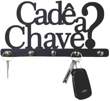 Porta Chaves Cadê A Chave? Parede Suporte Chaveiro Criativo