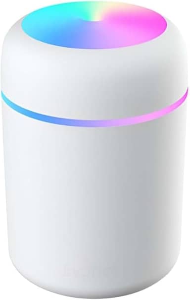 Umidificador de Ar Difusor de Aromas Ultrassônico 300ml - Óleos Essenciais, Luz LED Luminaria, Bivolt - Silencioso e Portátil para Casa e Escritório (Branco)