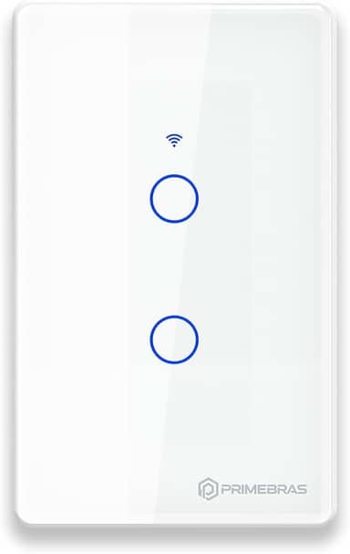 Interruptor Smart Wifi Inteligente Touch Primebras 2 Botões Branco