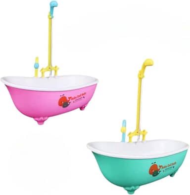 Banheira de Brinquedo para Pássaros, Acessório para Banho de Aves com Chuveiro Banheira Automática Para Calopsita Sai Agua de Verdade (Verde)