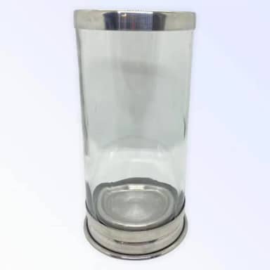 Meta Atacado, Suporte Para Vela 7 Dias 18 Cm Vidro Transparente Alumínio