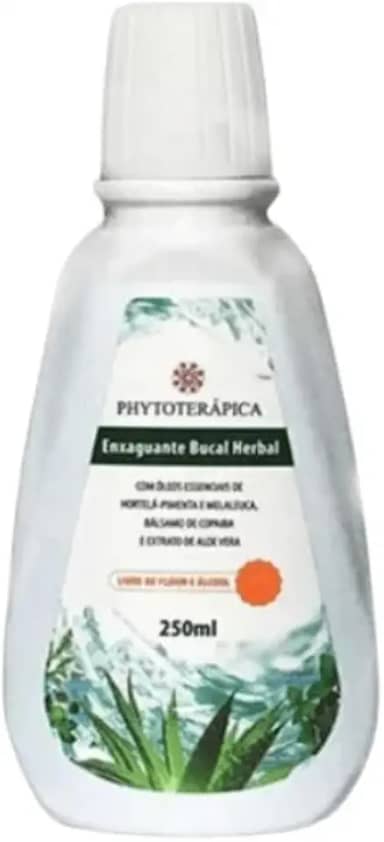 PHYTOTERAPICA - Enxaguante Bucal Herbal - Com óleos essenciais de Menta, Melaleuca, bálsamo de Copaíba e extrato de Aloe Vera - Faz assepsia, auxilia com aftas e inibe o aparecimento de cáries - 250g