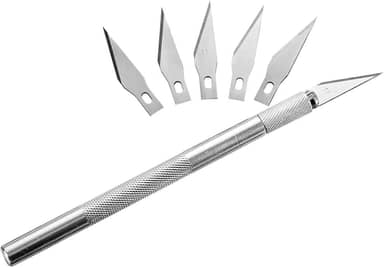 Estilete de Alta Precisão com 6 Lâminas Removíveis para Artesanato Corte Bisturi em Papel, Tecido, Cartonagem, Patchwork e Scrapbook e Outros Material Premium