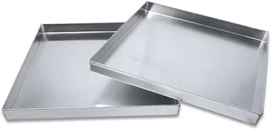 KIT 2 FORMAS ASSADEIRAS QUADRADAS BROWNIE 35X35X3 ALUMÍNIO