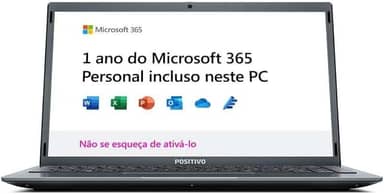 Notebook Positivo Motion Q4128C Intel Atom Quad-Core 4GB 128GB 14.1" Windows 10 Home - Cinza – Inclui Microsoft 365