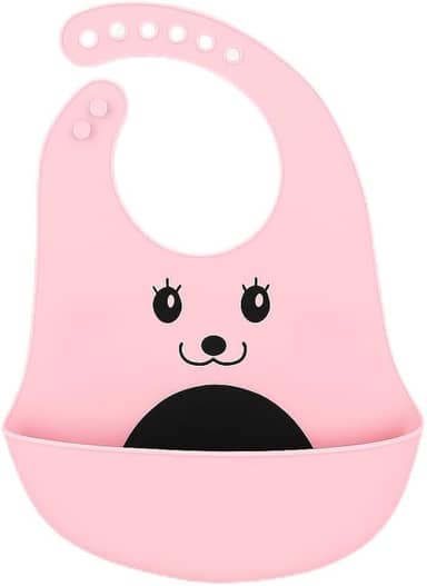 Babador Silicone Alimentação Bebê Introdução Alimentar Impermeável Fecho Ajustável Com Bolso Pega Migalhas Livre De Bpa