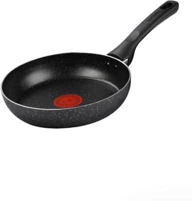 Frigideira Rochedo Stone Pro 20cm Preta com Efeito Pedra e Antiaderente Minerium, Alta Resistência e Durabilidade, Cabos Ergonômicos e Base Limpa Fácil