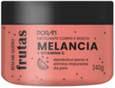 Esfoliante Melancia Poran 240g - Corporal e Facial, Pele Macia e Sedosa, PR200