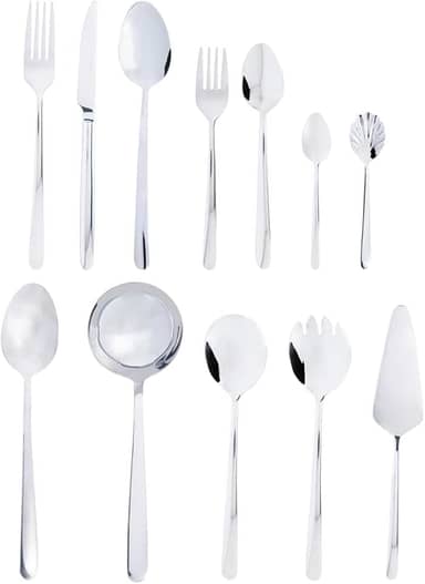 WOLFF Faqueiro de Aço Inox Viena 54 Peças Com Caixa Litografada - Jogos de Talheres - Mesa Posta - Utensílios de Cozinha, Enxoval, Casamento, Decoração