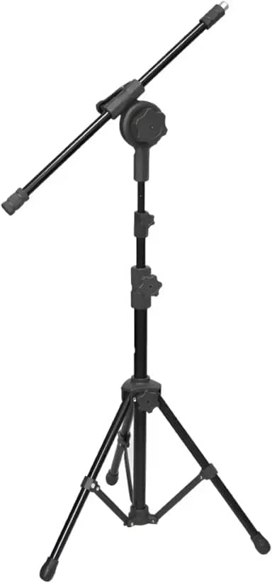Zaidan’s Pedestal para Microfone Girafa Tripé Dobrável, Altura 70–180 cm, Braço 360°, 1,35 kg — Regulagem Rápida para Estúdio, Igreja e Palco (não acompanha cachimbo)