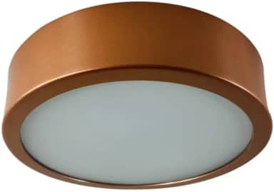 Plafon Redondo Sobrepor, 24cm, Cobre com Difusor em Acrílico, 2 Lâmpadas E27