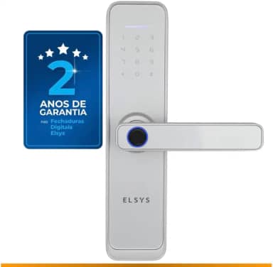 Fechadura Digital de Embutir Wi-Fi com Biometria, Elsys, ESF-DE4000B, Prata - Abertura via Biometria, Senha Numérica e Aplicativo