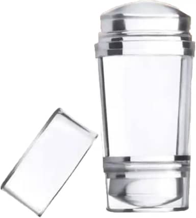 Carimbo De Unha Em Acrílico Para Fazer Francesinha com 2 Taptes Silicone Para Pedicure Manicure com 2 Tapetes Com Desenhos Diferentes (Transparente)