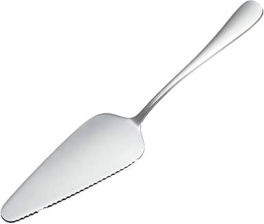 Espátula para Bolo e Torta, Aço Inox, Utensílio de Servir Gourmet Com Corte Serrilhado (Prata)