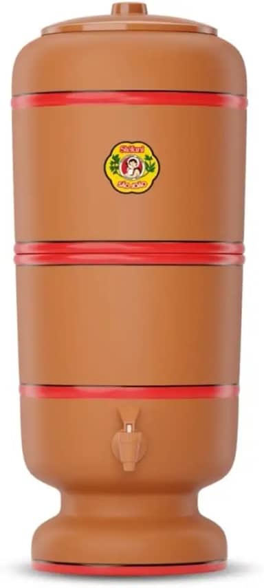 Filtro De Barro São João Stéfani 8 Litros 2 Velas Tripla Ação e 2 Boias.