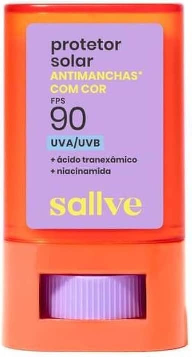 Sallve Protetor Solar Bastão Antimachas FPS 90 com Cor 2-15g