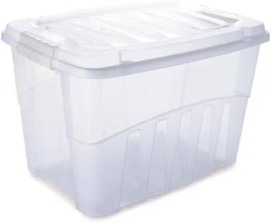 ' Caixa Organizadora Gran Box 19 Litros Transparente Com Tampa e Travas Laterais Material Transparente Resistente Perfeito Para Setorização E Organizador De Armários Caixa Empilhável '