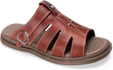 Sandália Masculina de Couro Legítimo | Anatômica, Ortopédica e Anti Stress | Confortável, Antiderrapante e Versátil