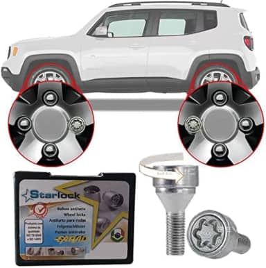 Trava Antifurto Anti Roubo de Roda Parafuso Porca Farad Starlock Jeep Renegade 2015 Em Diante Com Mais de 10.000 Segredos A1C/E
