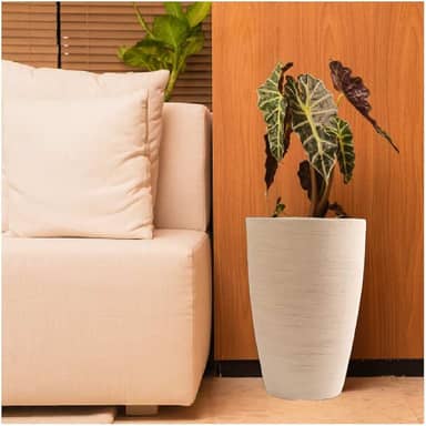 VASO POLIETILENO CONE GRAFIATO REDONDO P/PLANTAS E JARDINS DECORATIVO (AREIA)