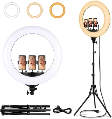 Ring Light Led Grande Iluminador 45W 18 Polegadas + Tripé + 3 Suportes