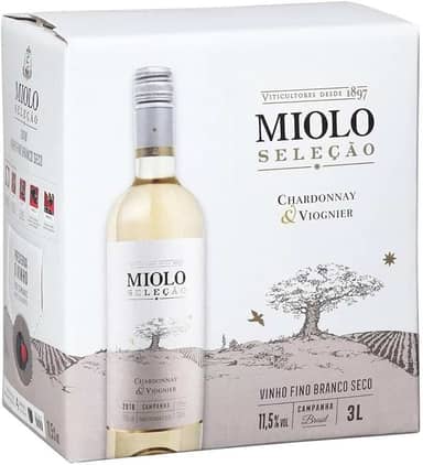 VINHO MIOLO SELECAO BRANCO SECO CHARDONNAY/VIOGNIER BIB 3 X 3 LTS