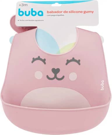 Buba Babador De Silicone - Pega Migalhas Gumy - Rosa -
