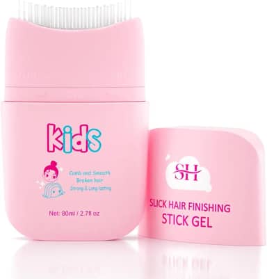 gowwim Novo Gel de Cabelo Infantil, Bastão de Cera de Cabelo Infantil para Controle de Bordas de Cabelo, Bastão de Acabamento de Cabelo com Integração de Pente Projetado para Crianças, Ingredientes Naturais, Adequado para Todos Os Estilos de Cabelo.