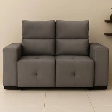 Sofá Retrátil Reclinável 2 Lugares Cancun em Veludo Pavia (CINZA)
