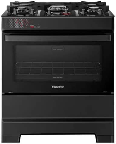 Fogão Esmaltec Ideal Top Glass 5 Bocas T5vap 5126 Acendimento Automático Preto Bivolt