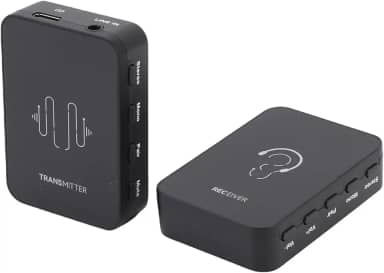 Sistema IEM sem fio de 2,4 GHz, transmissor e receptor recarregável com alcance de 30 m, som sem perdas de 24 bits/48 kHz para banda de estúdio de performance ao vivo