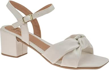 Sandália Feminina Salto Baixo Grosso com Tira em Nó Conforto Nobuck 102