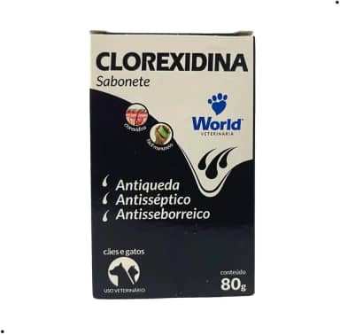 World Veterinária Sabonete Clorexidina Para Cães Branco 80 G