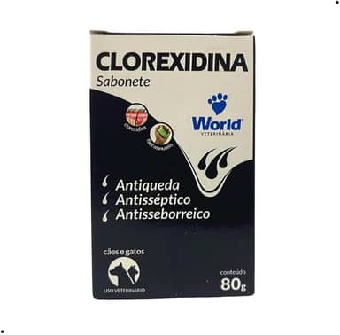 World Veterinária Sabonete Clorexidina Para Cães Branco 80 G