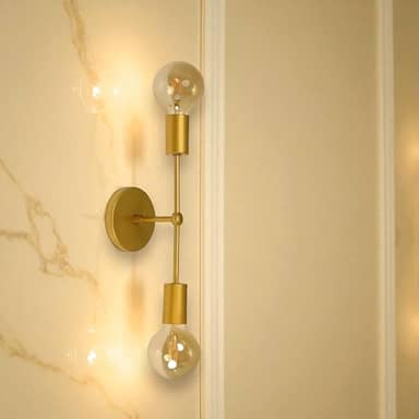 Plafon Arandela Sputnik Tubic Sala Banheiro Quarto Metal Vintage Estrutura Aluminio (DOURADO)