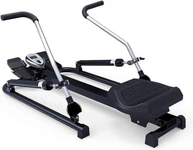 Máquinas de remo, máquina de remo, dobrável, hidráulica, remador, dispositivo de remo interno, monitor digital para homens e mulheres, extensões de braço inteiro, treino cardiovascular, perfeito