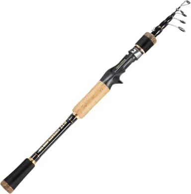 Vara de pesca telescópica Sougayilang, vara de pesca ultraleve para viagem, vara de pesca portátil dobrável para Bass Crappie