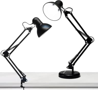 Luminária Articulada De Mesa Abajur Tipo Pixar Com Base E Garra (Preto)