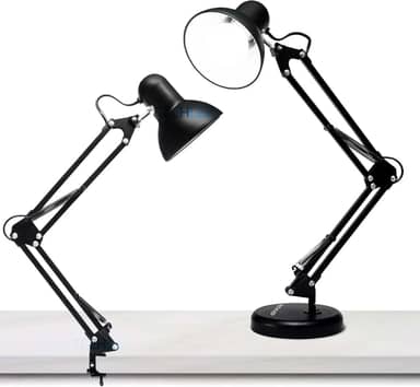 Luminária Articulada De Mesa Abajur Tipo Pixar Com Base E Garra (Preto)