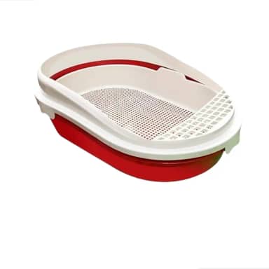 Banheiro Sanitária para Gatos com Sistema de Peneira,Furba Furacão, Tamanho Grande (Vermelho)