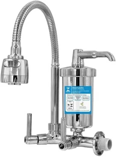 Link Metais, Torneira Flexível de Inox Com Filtro Para Cozinha Instalação de Parede