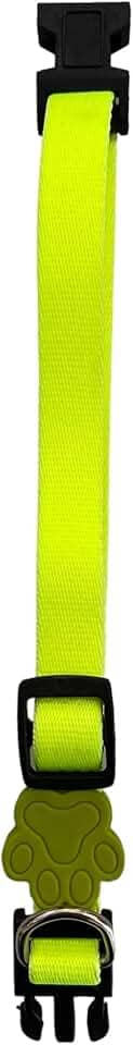 Coleira Neon Para Cachorros,M,Coleira Ajustável,Passeio e Viagem,Confortável e Resistente,Flourescente