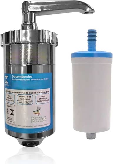 Copo Torneira Universal Filtro Abs Metal Cozinha Gourmet Pia + Refil (Copo Torneira Pia Universal + Refil)